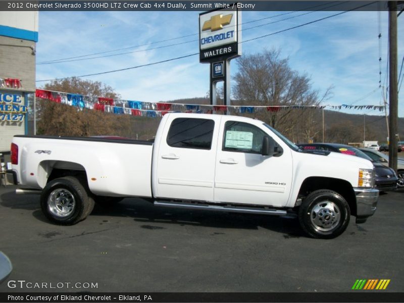 Summit White / Ebony 2012 Chevrolet Silverado 3500HD LTZ Crew Cab 4x4 Dually