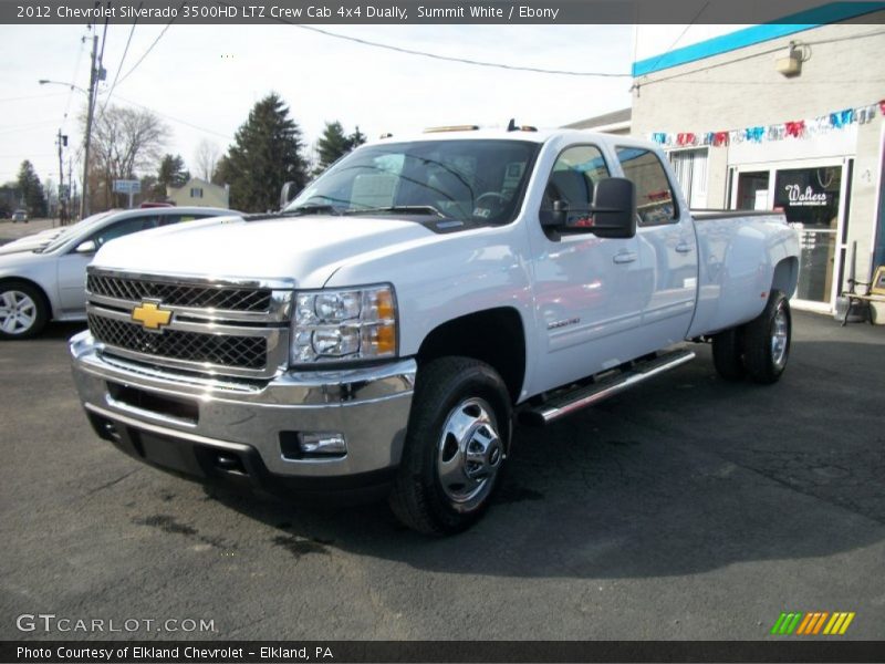 Summit White / Ebony 2012 Chevrolet Silverado 3500HD LTZ Crew Cab 4x4 Dually