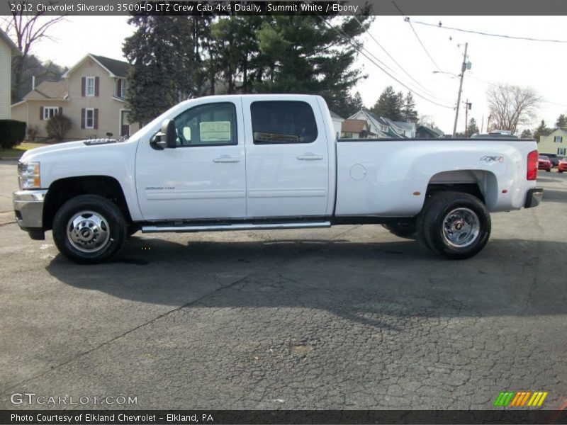 Summit White / Ebony 2012 Chevrolet Silverado 3500HD LTZ Crew Cab 4x4 Dually