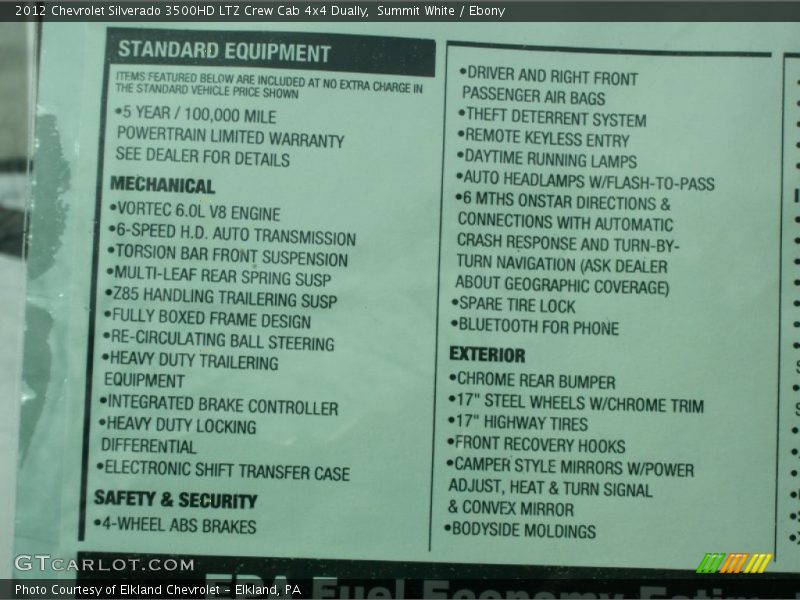 Summit White / Ebony 2012 Chevrolet Silverado 3500HD LTZ Crew Cab 4x4 Dually