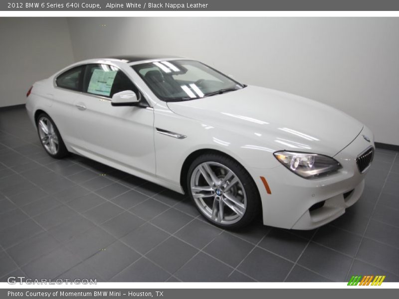 Alpine White / Black Nappa Leather 2012 BMW 6 Series 640i Coupe