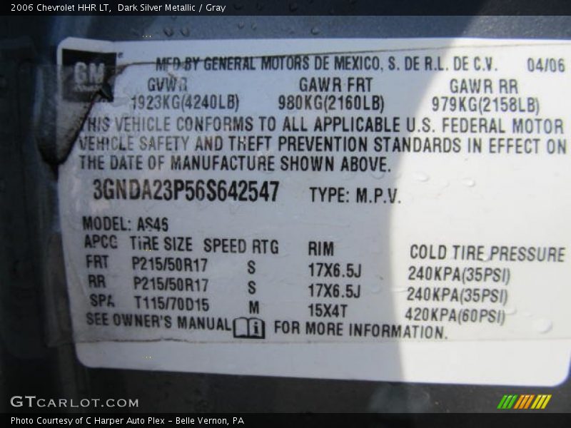 Dark Silver Metallic / Gray 2006 Chevrolet HHR LT