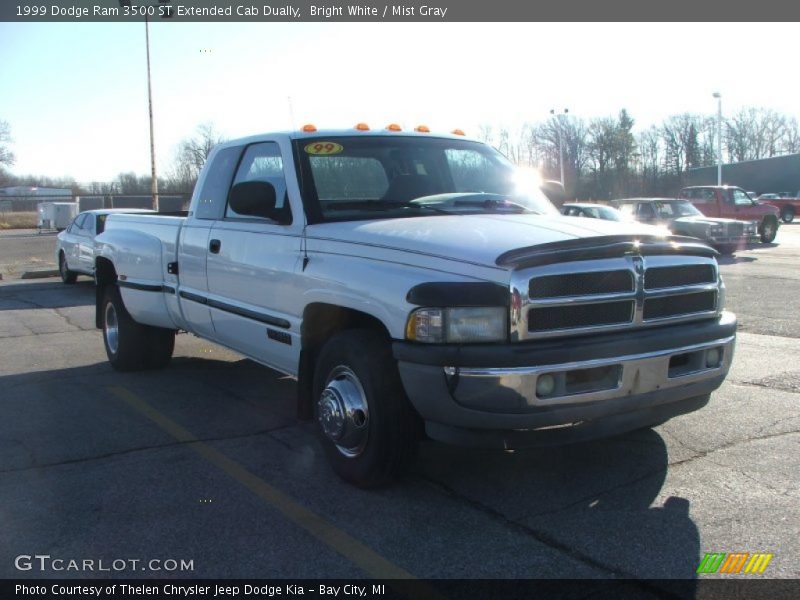 Bright White / Mist Gray 1999 Dodge Ram 3500 ST Extended Cab Dually