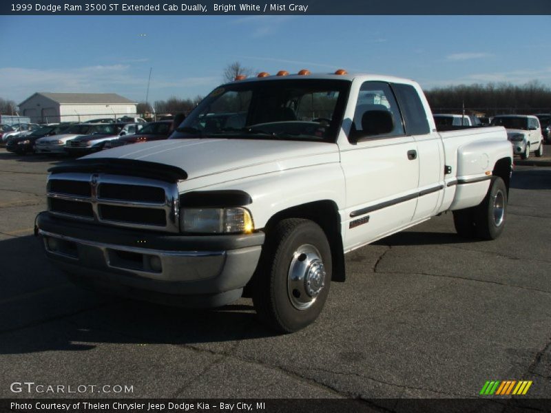 Bright White / Mist Gray 1999 Dodge Ram 3500 ST Extended Cab Dually