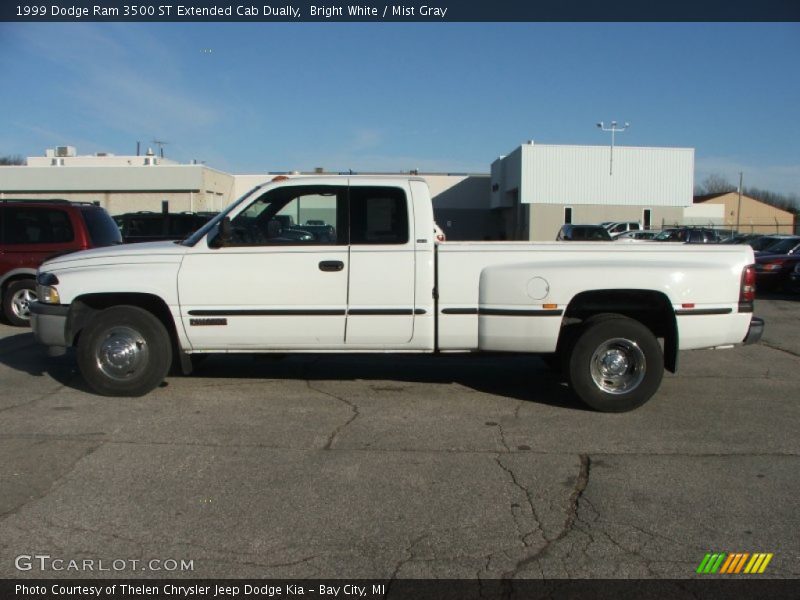 Bright White / Mist Gray 1999 Dodge Ram 3500 ST Extended Cab Dually