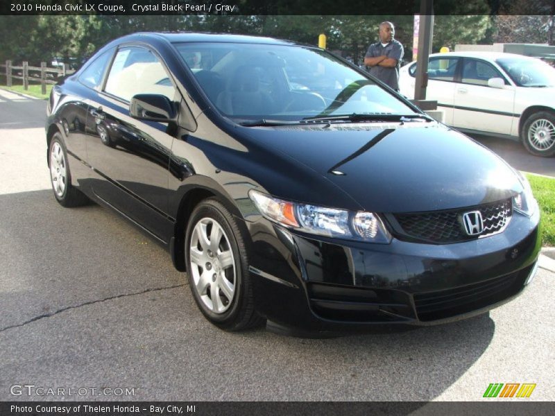 Crystal Black Pearl / Gray 2010 Honda Civic LX Coupe