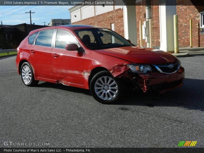 Lightning Red / Carbon Black 2009 Subaru Impreza 2.5i Premium Wagon