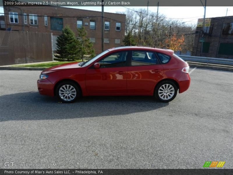 Lightning Red / Carbon Black 2009 Subaru Impreza 2.5i Premium Wagon