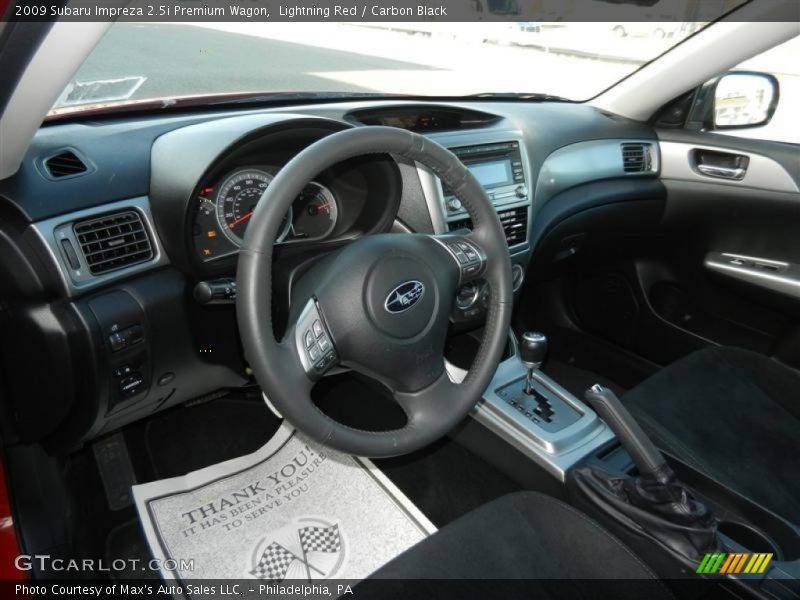 Lightning Red / Carbon Black 2009 Subaru Impreza 2.5i Premium Wagon