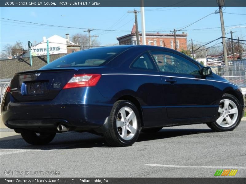 Royal Blue Pearl / Gray 2008 Honda Civic EX Coupe