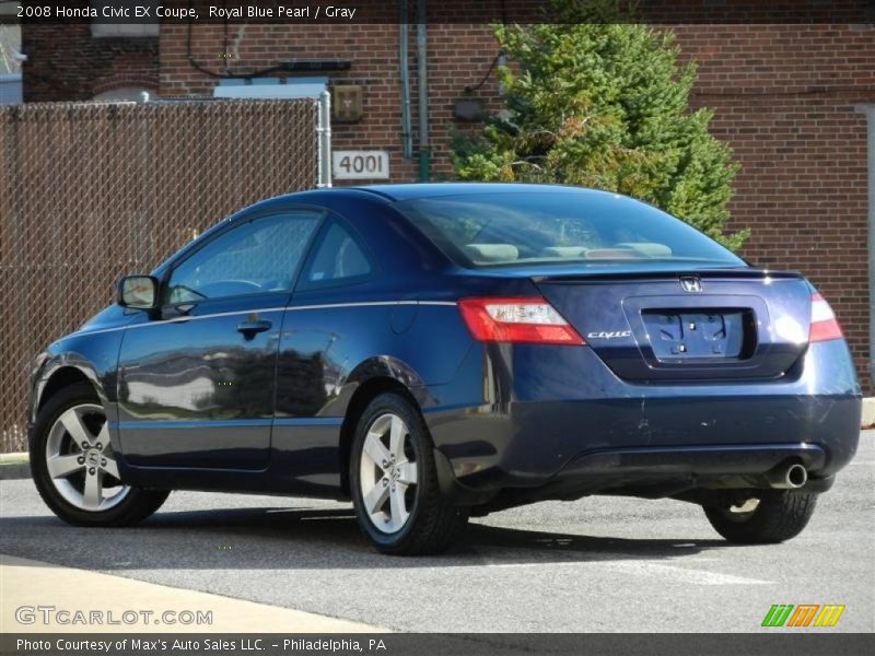 Royal Blue Pearl / Gray 2008 Honda Civic EX Coupe