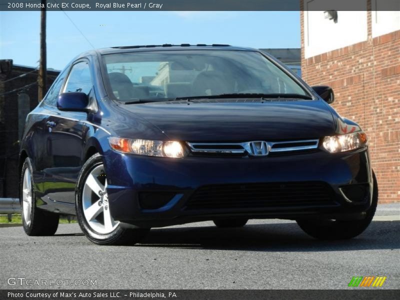 Royal Blue Pearl / Gray 2008 Honda Civic EX Coupe