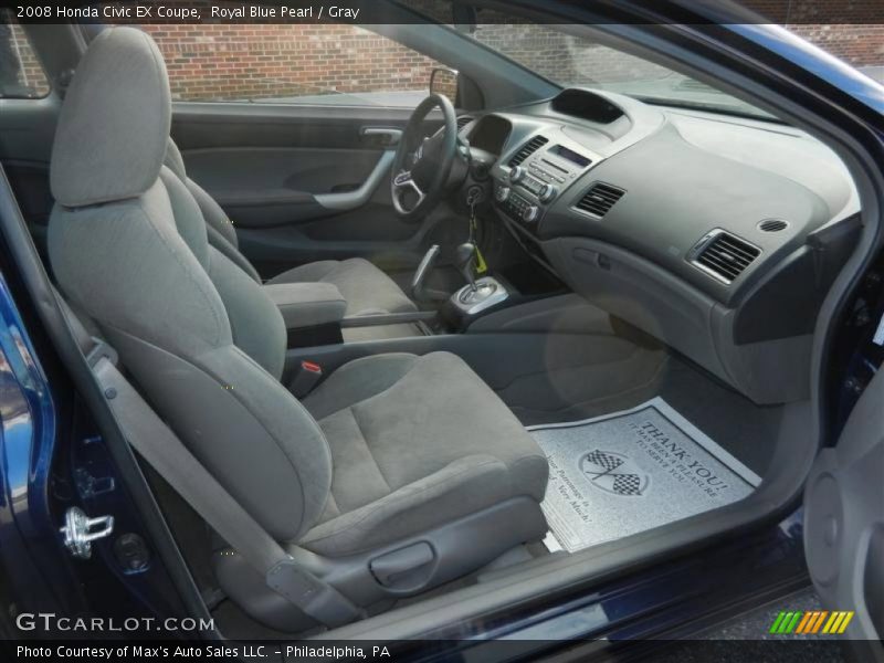 Royal Blue Pearl / Gray 2008 Honda Civic EX Coupe