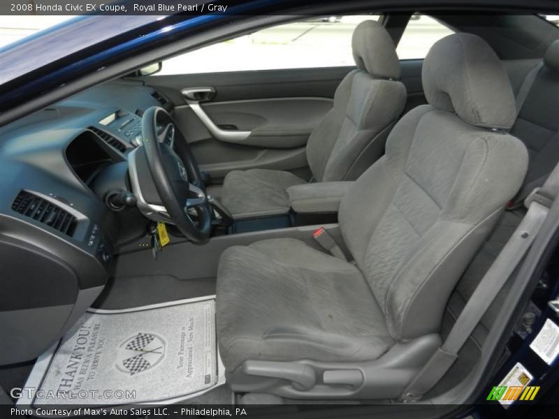 Royal Blue Pearl / Gray 2008 Honda Civic EX Coupe