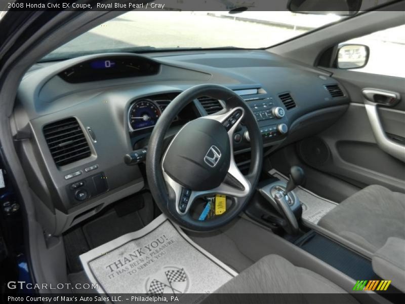 Royal Blue Pearl / Gray 2008 Honda Civic EX Coupe