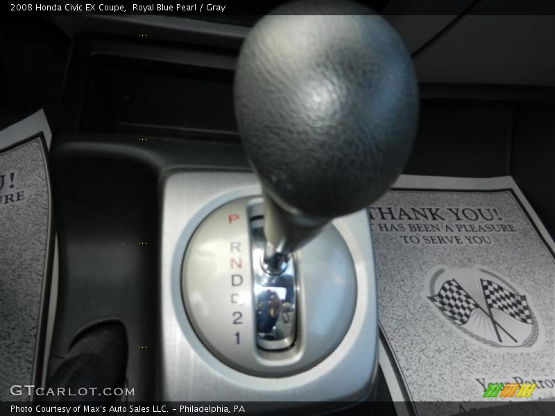 Royal Blue Pearl / Gray 2008 Honda Civic EX Coupe