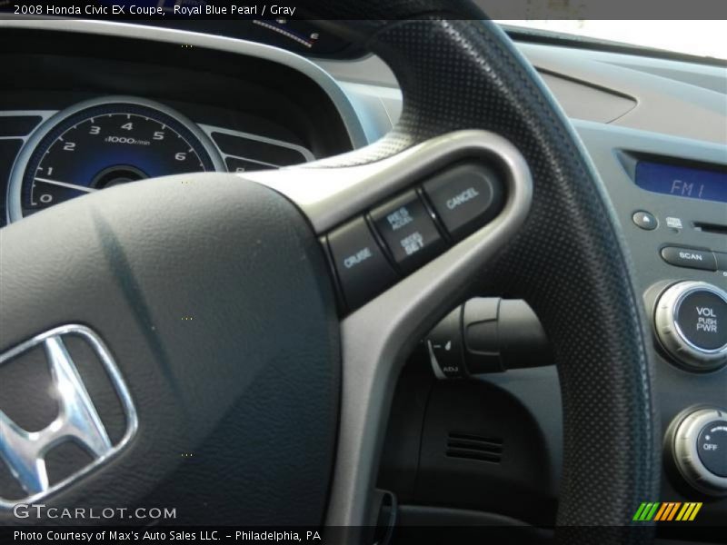 Royal Blue Pearl / Gray 2008 Honda Civic EX Coupe