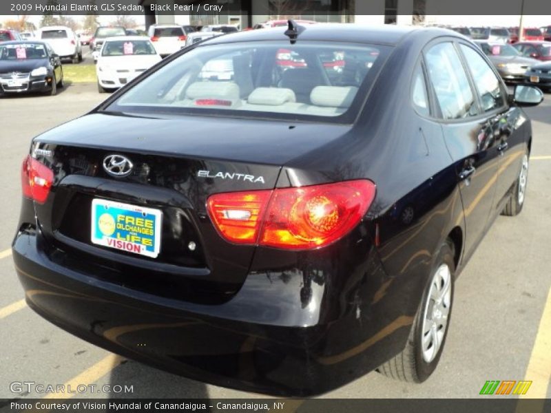 Black Pearl / Gray 2009 Hyundai Elantra GLS Sedan