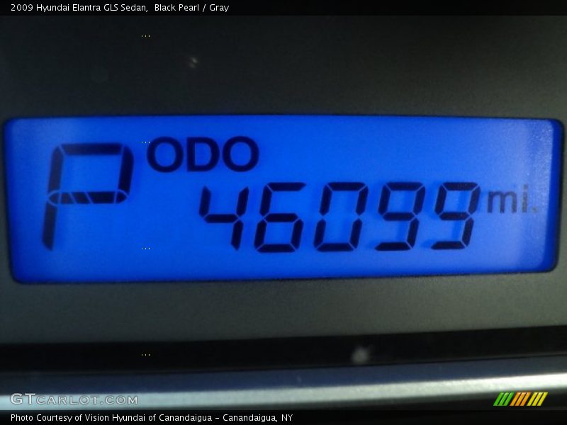 Black Pearl / Gray 2009 Hyundai Elantra GLS Sedan