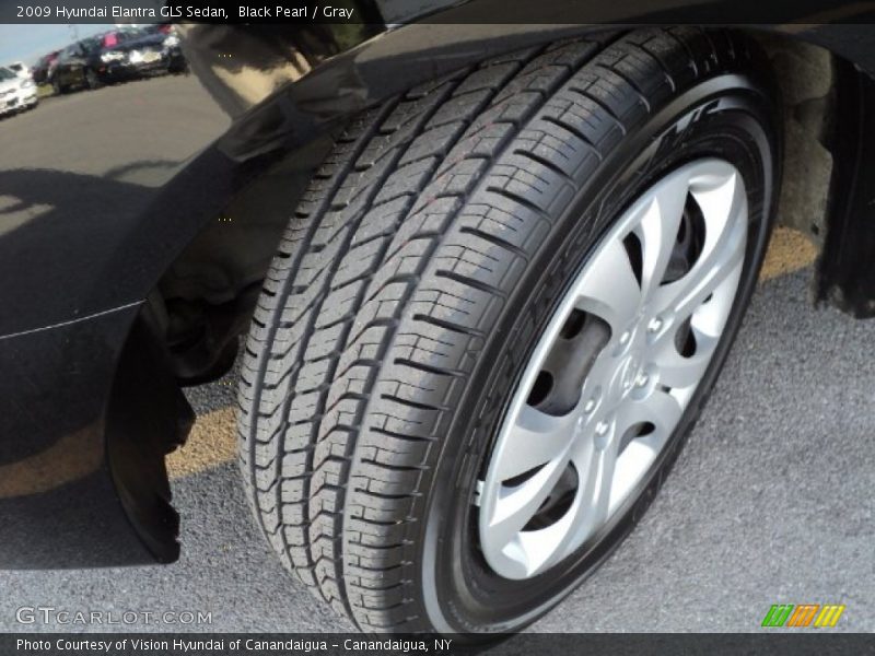 Black Pearl / Gray 2009 Hyundai Elantra GLS Sedan