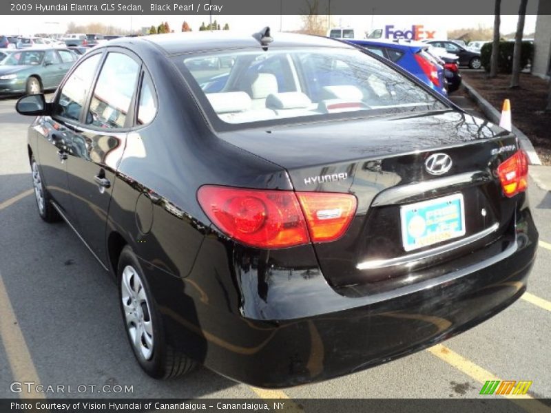Black Pearl / Gray 2009 Hyundai Elantra GLS Sedan