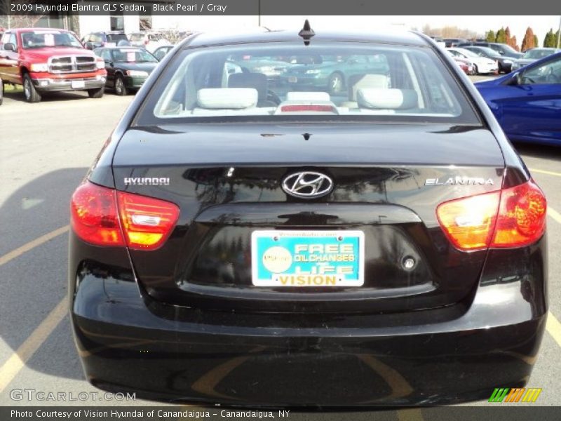 Black Pearl / Gray 2009 Hyundai Elantra GLS Sedan