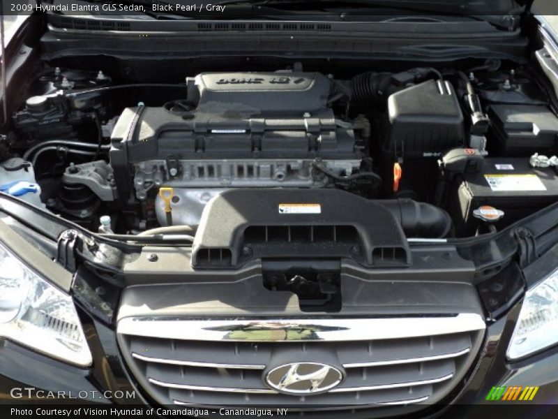 Black Pearl / Gray 2009 Hyundai Elantra GLS Sedan