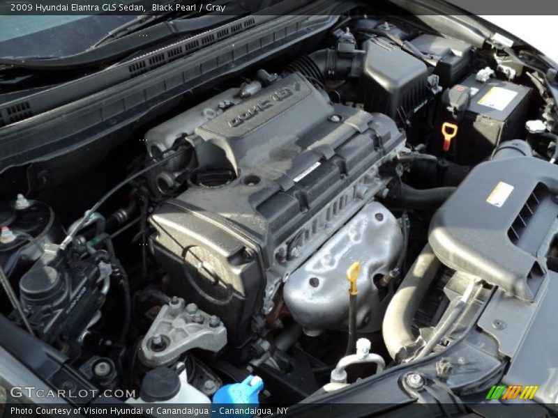 Black Pearl / Gray 2009 Hyundai Elantra GLS Sedan