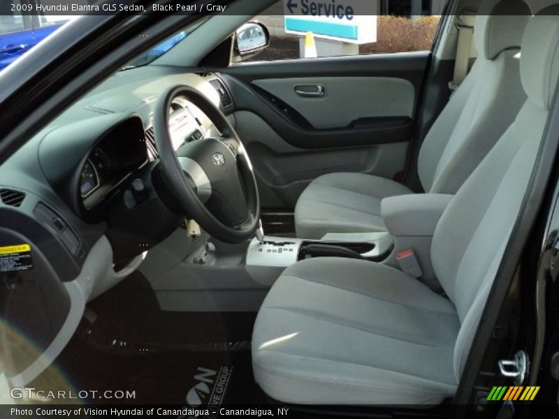 Black Pearl / Gray 2009 Hyundai Elantra GLS Sedan