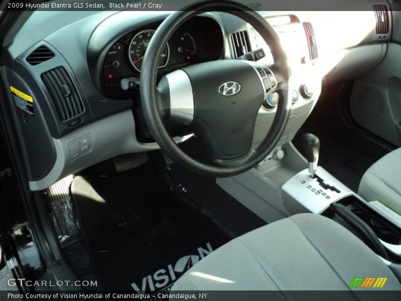 Black Pearl / Gray 2009 Hyundai Elantra GLS Sedan
