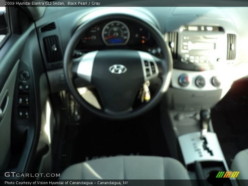 Black Pearl / Gray 2009 Hyundai Elantra GLS Sedan