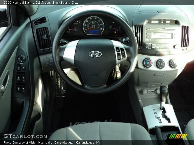 Black Pearl / Gray 2009 Hyundai Elantra GLS Sedan