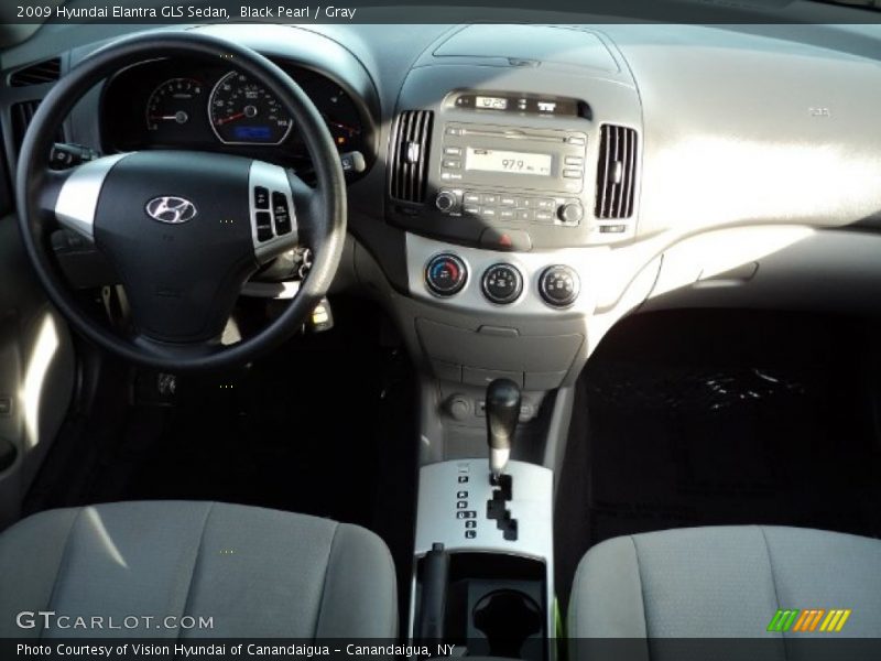 Black Pearl / Gray 2009 Hyundai Elantra GLS Sedan