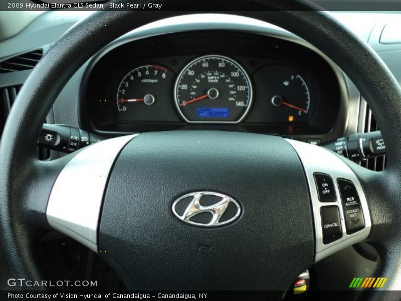 Black Pearl / Gray 2009 Hyundai Elantra GLS Sedan