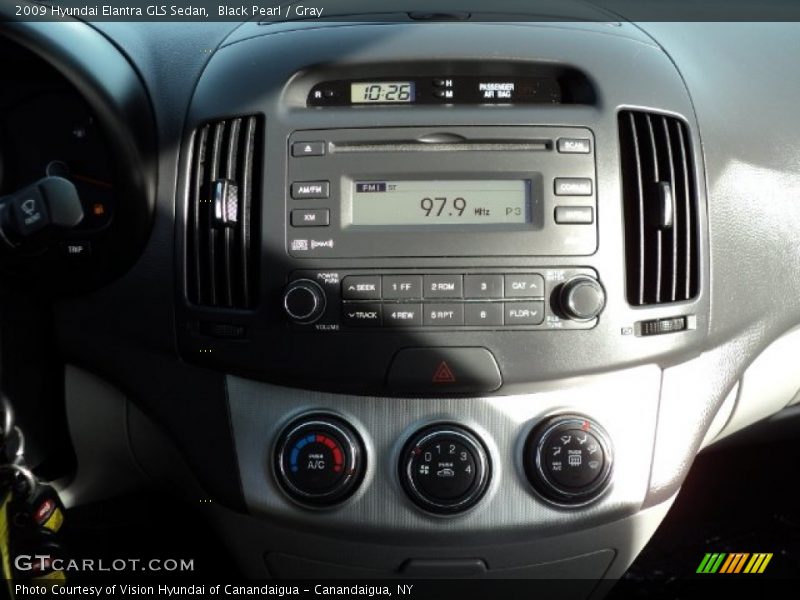 Black Pearl / Gray 2009 Hyundai Elantra GLS Sedan