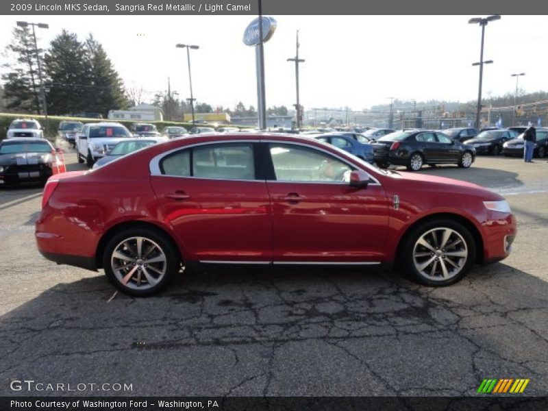 Sangria Red Metallic / Light Camel 2009 Lincoln MKS Sedan