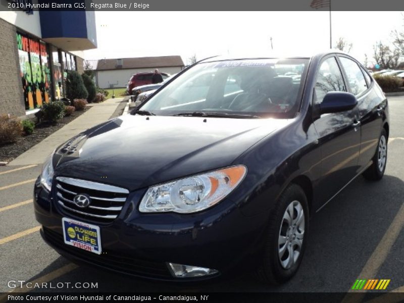 Regatta Blue / Beige 2010 Hyundai Elantra GLS