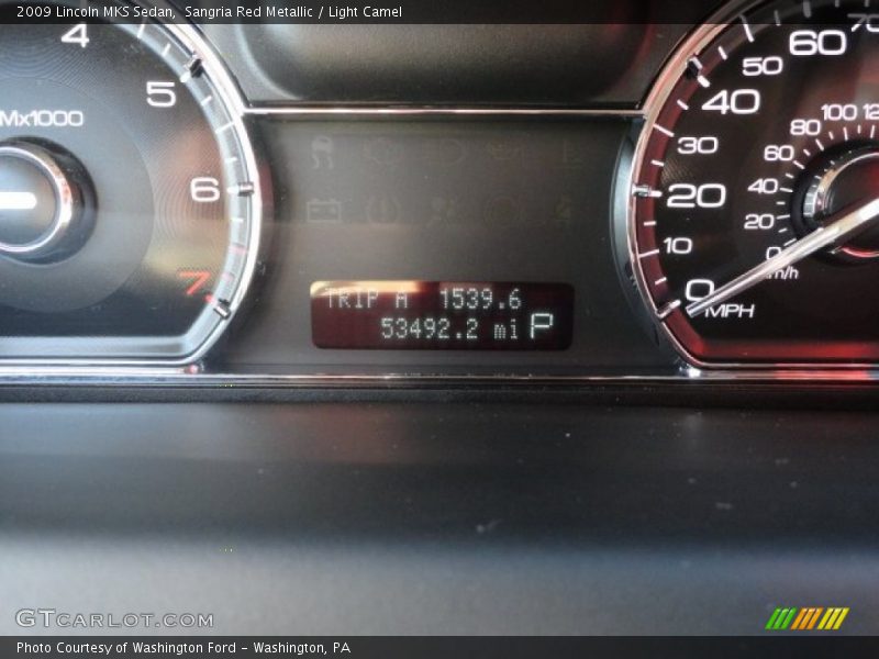 Sangria Red Metallic / Light Camel 2009 Lincoln MKS Sedan