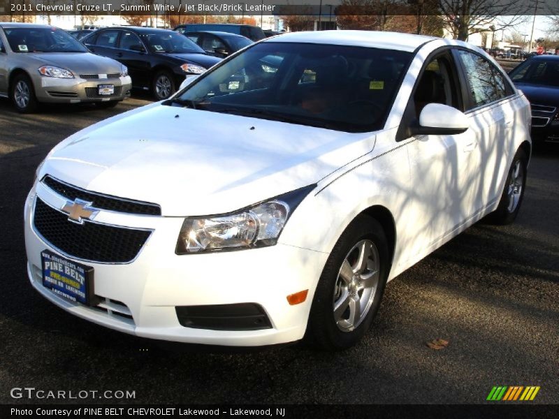 Summit White / Jet Black/Brick Leather 2011 Chevrolet Cruze LT
