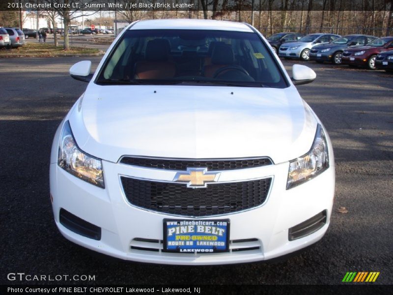 Summit White / Jet Black/Brick Leather 2011 Chevrolet Cruze LT