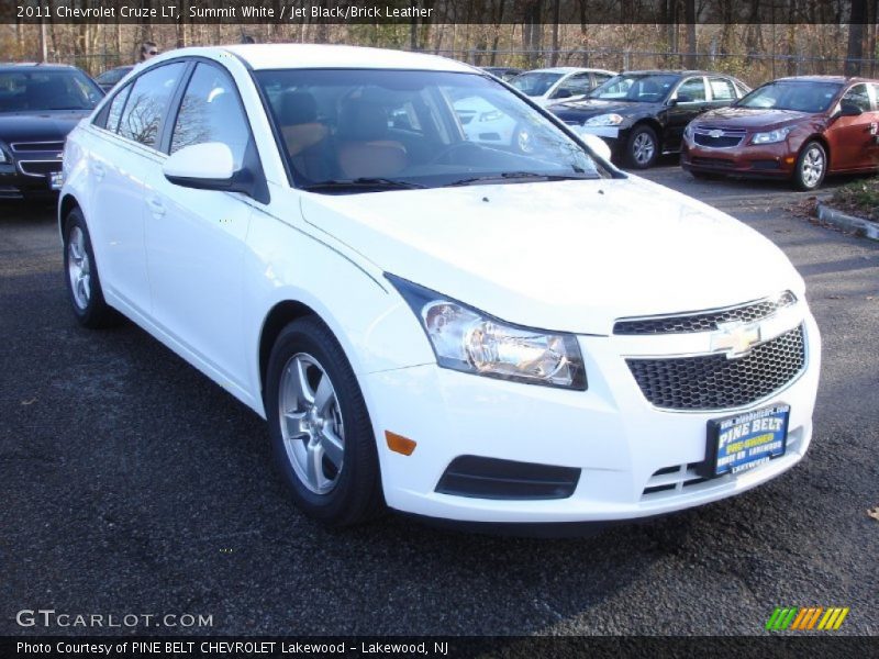 Summit White / Jet Black/Brick Leather 2011 Chevrolet Cruze LT