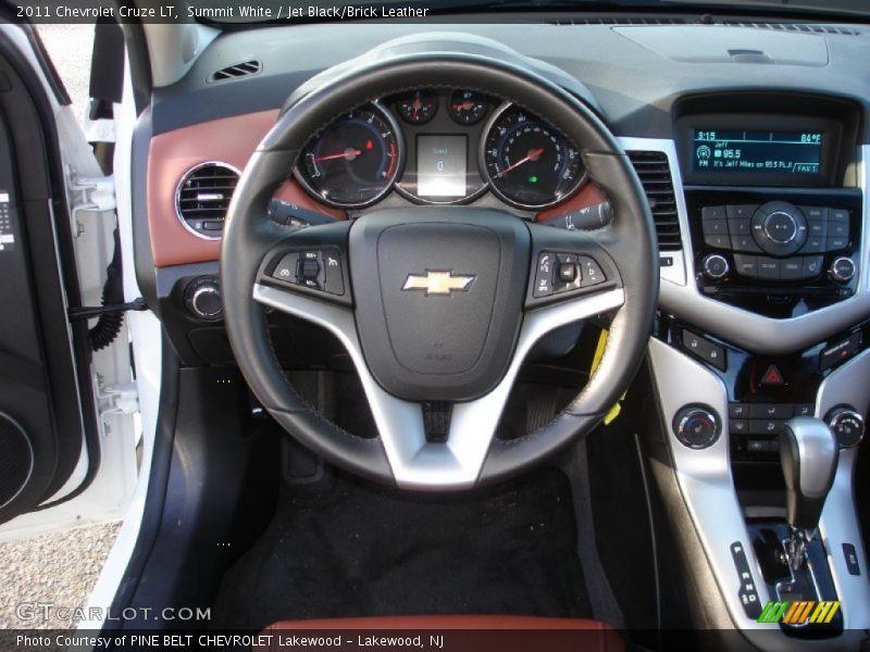 Summit White / Jet Black/Brick Leather 2011 Chevrolet Cruze LT