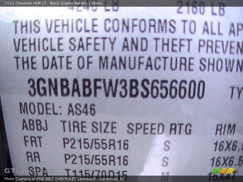 Black Granite Metallic / Ebony 2011 Chevrolet HHR LT