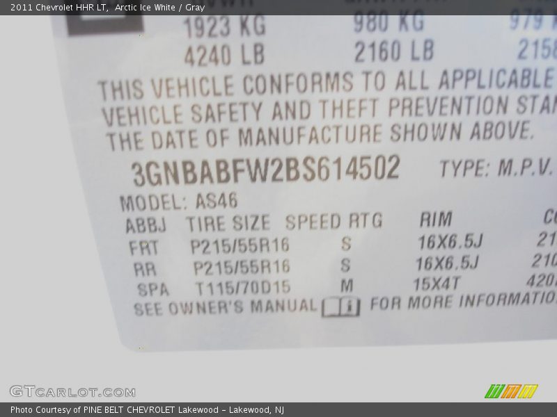 Arctic Ice White / Gray 2011 Chevrolet HHR LT