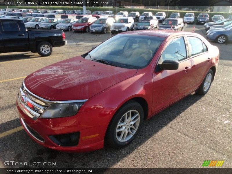 Red Candy Metallic / Medium Light Stone 2012 Ford Fusion S