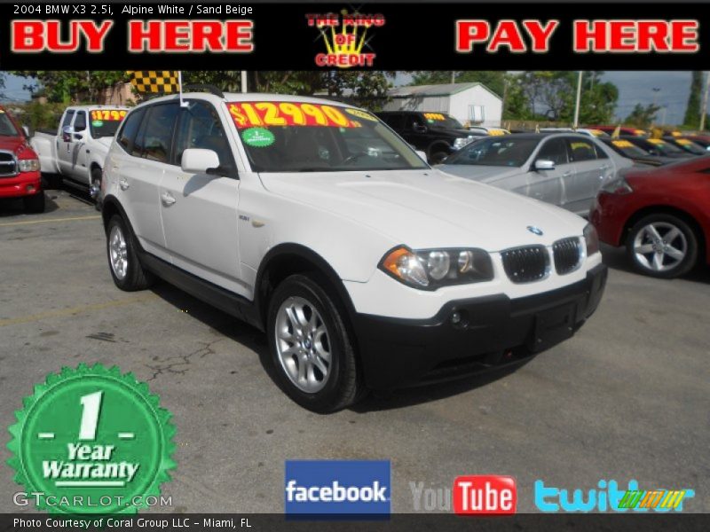 Alpine White / Sand Beige 2004 BMW X3 2.5i