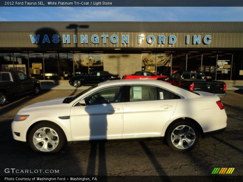 White Platinum Tri-Coat / Light Stone 2012 Ford Taurus SEL