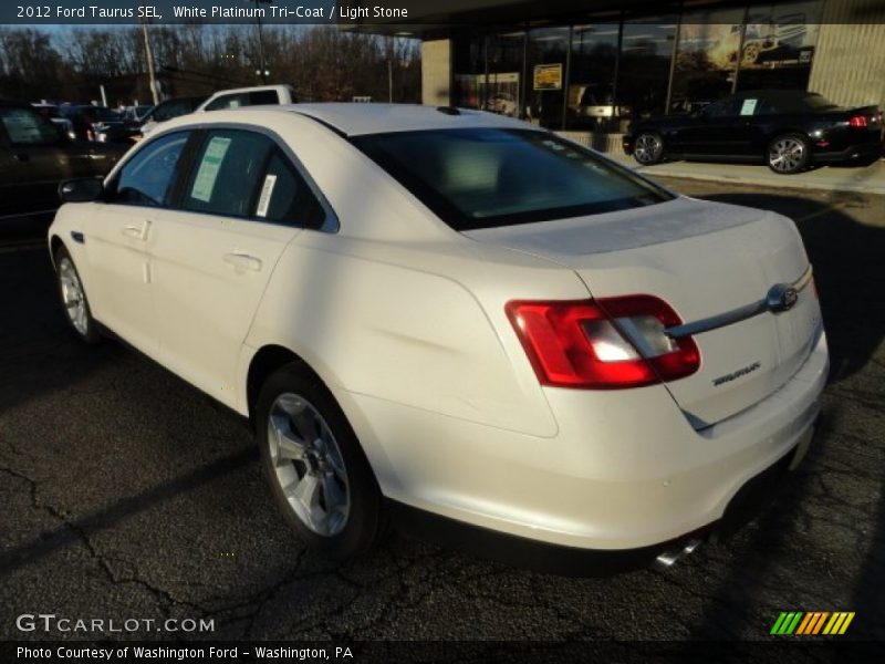 White Platinum Tri-Coat / Light Stone 2012 Ford Taurus SEL