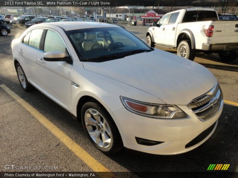 White Platinum Tri-Coat / Light Stone 2012 Ford Taurus SEL
