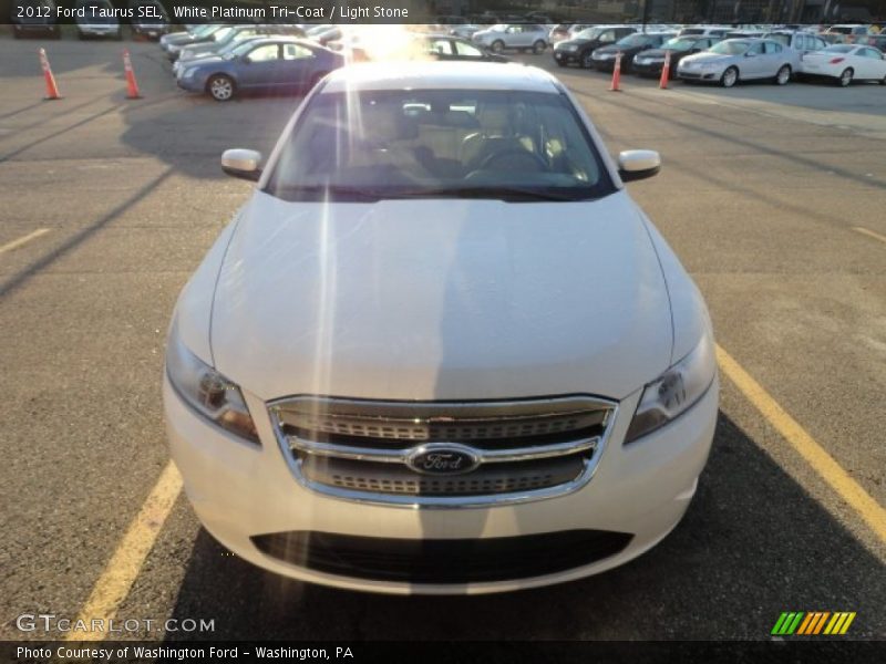 White Platinum Tri-Coat / Light Stone 2012 Ford Taurus SEL